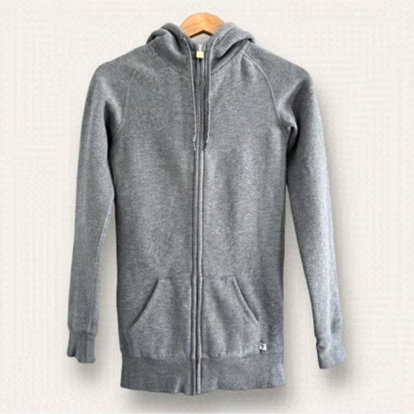 Aritzia TNA Grey Hoodie Fleece Lined Hooded Sweater Full Zip - Picture 5 of 17